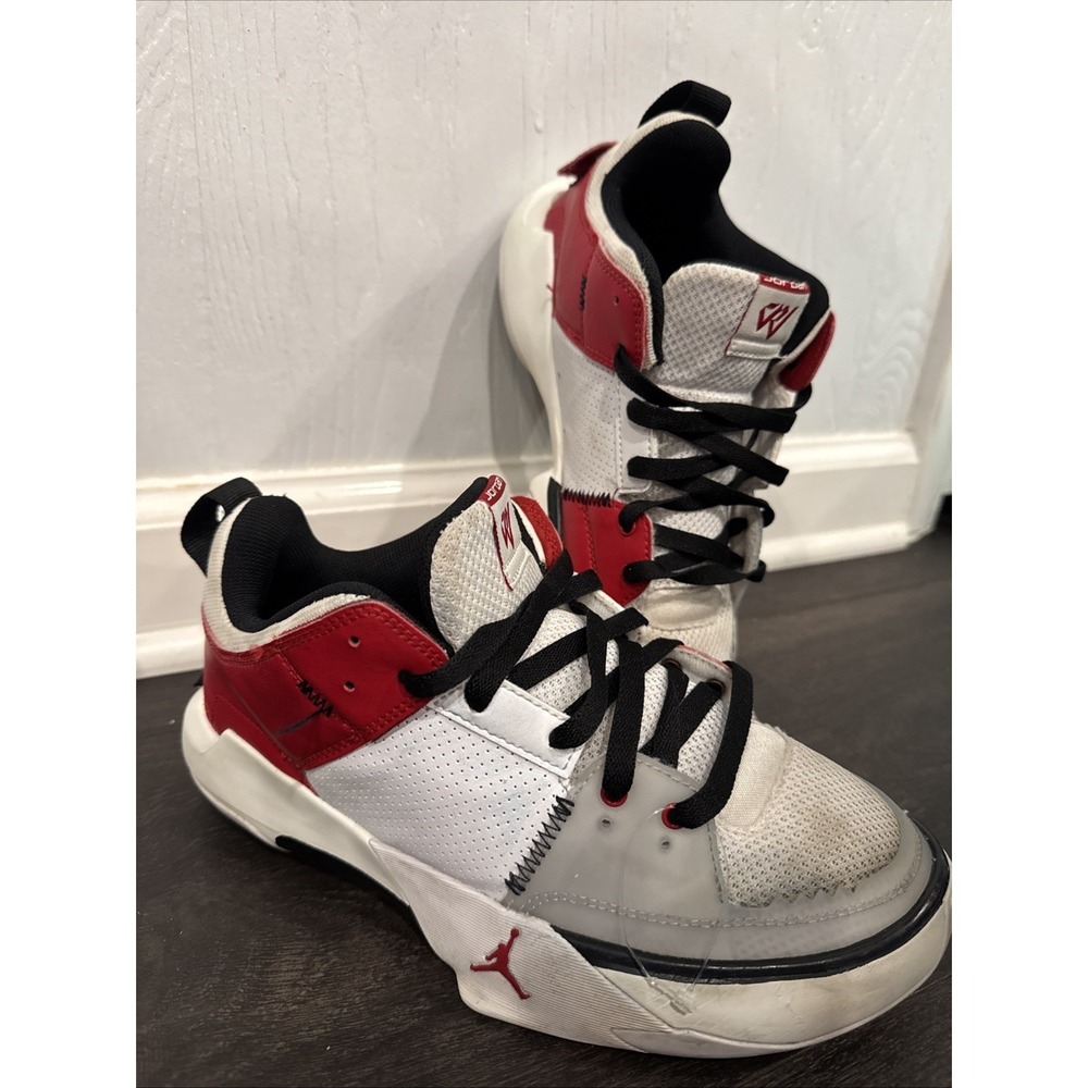 Jordan One Take 5 Shoes White GYM RED SNEAKERS Size 6.5Y Used Condition - Picture 2 of 11